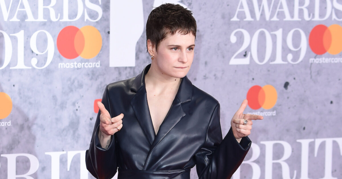 LONDON, UK. February 20, 2019: Heloise Letissier (Christine & the Queens) arriving for the BRIT Awards 2019 at the O2 Arena, London. Picture: Steve Vas/Featureflash (see bottom of article for photo credit)