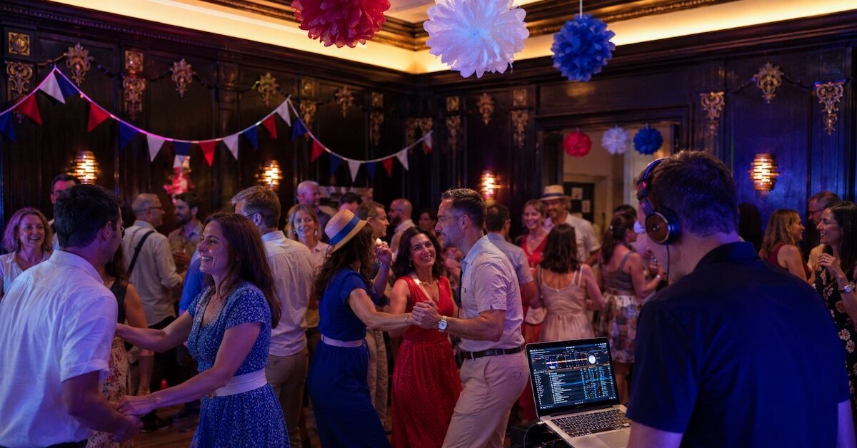 Music and dancing at the French Library of Boston.