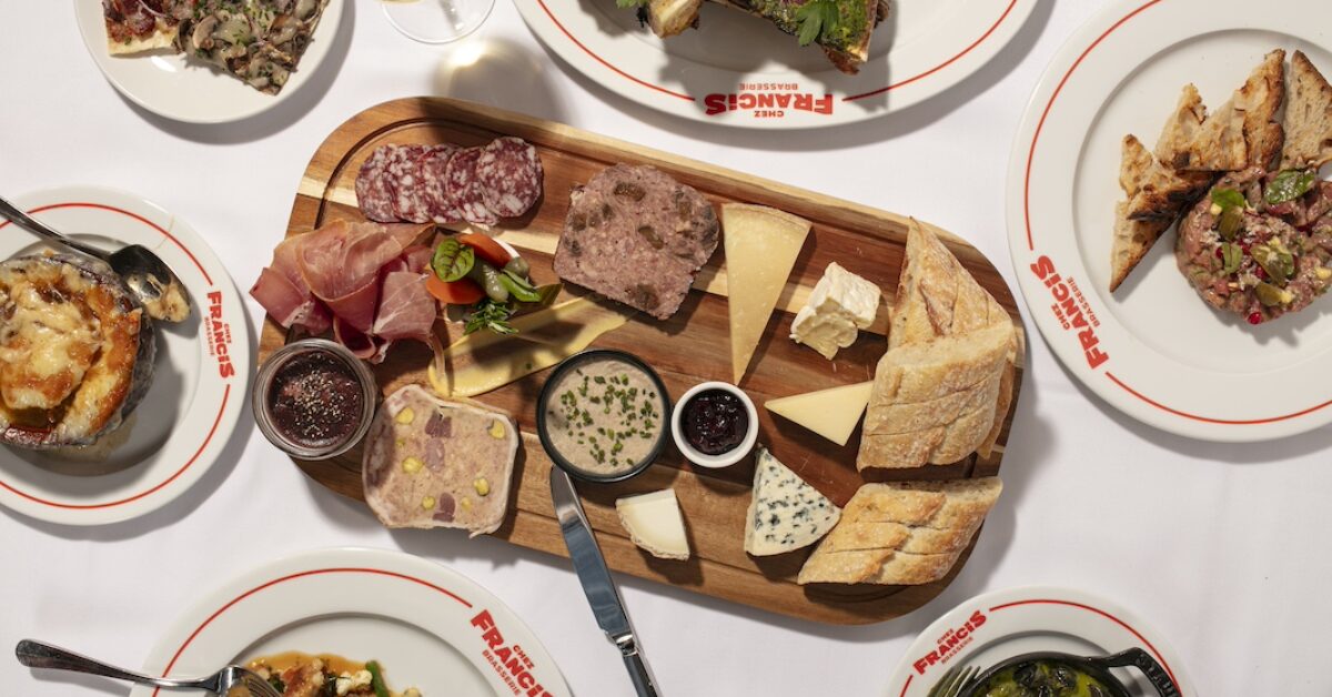Charcuterie board and other dishes