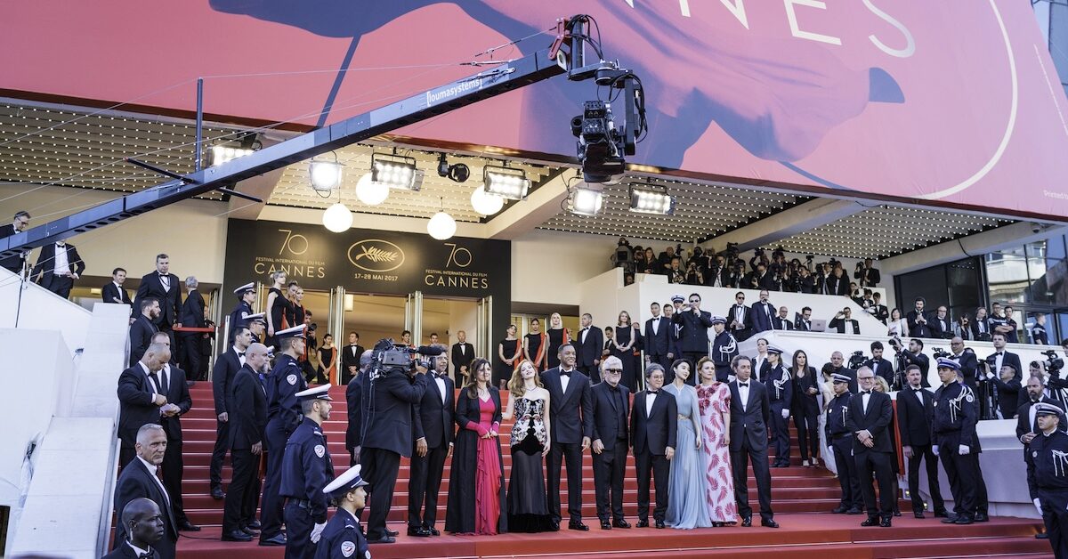 CANNES, FRANCE - MAY 17: Jury members Will Smith, Paolo Sorrentino, Agnes Jaoui, President of the jury Pedro Almodovar and jury members Fan Bingbing, Gabriel Yared, Park Chan-wook, Maren Ade and Jessica Chastain attend the 'Ismael's Ghosts (Les Fantomes d'Ismael)' screening and Opening Gala during the 70th annual Cannes Film Festival