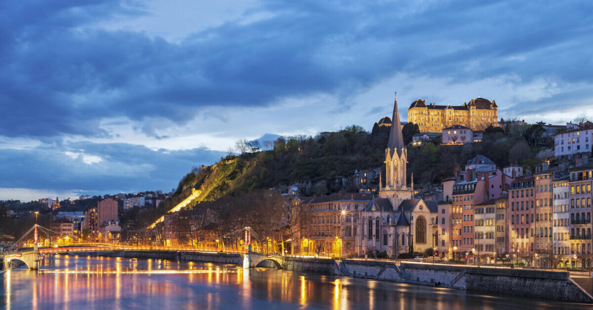 River saone at night.