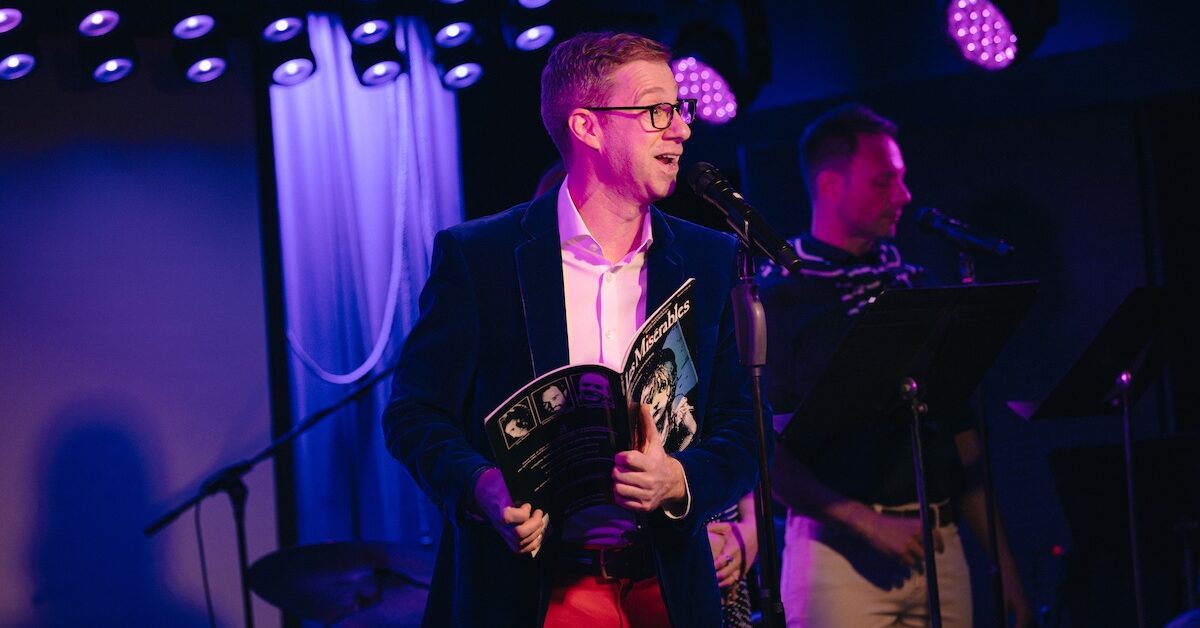 Photo of Matthew Rosenstein performing his cabaret show 'Make Me French!'