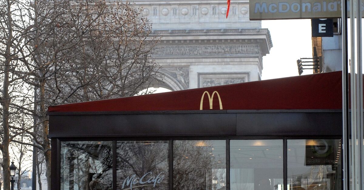 McDonald's in front of the Arc de Triomphe in Paris.