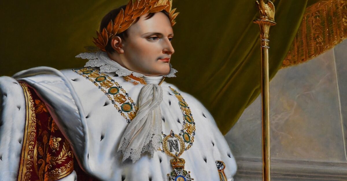 Portrait of Napoleon in ermine cloak and crown
