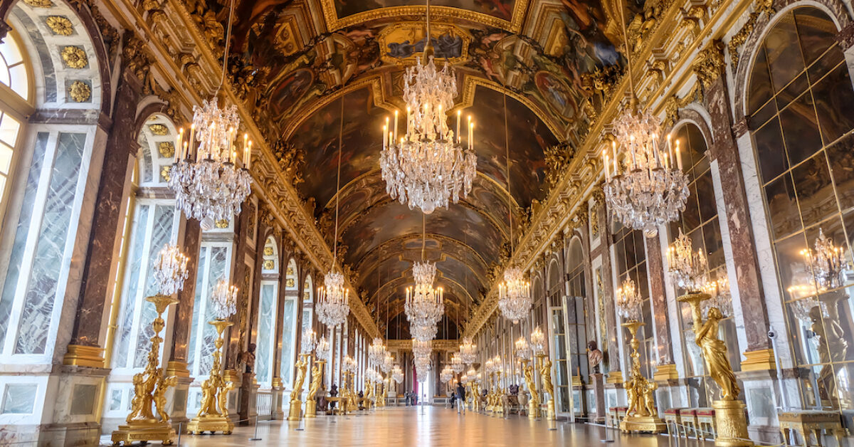 Hall of Mirrors in the palace of Versailles, France, September 2017
