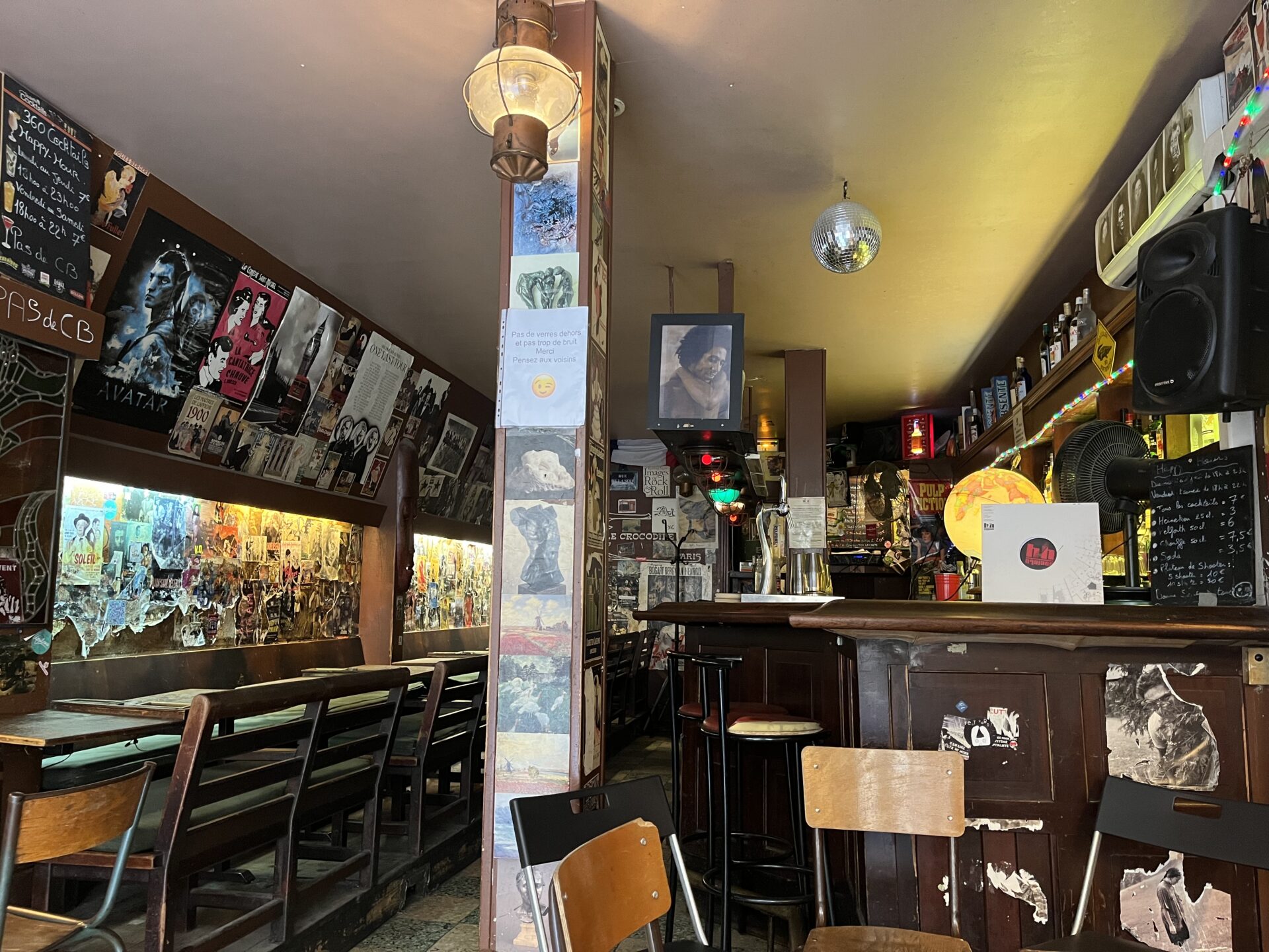 Bar interior plastered with posters
