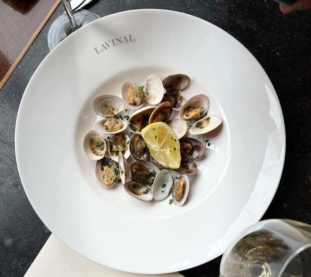 An elegant plate of clams at Café Lavinal