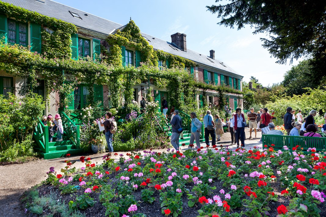 Giverny, France - May 18, 2011: Tourists visit Claude Monet's home and gardens in the town of Giverny in France.