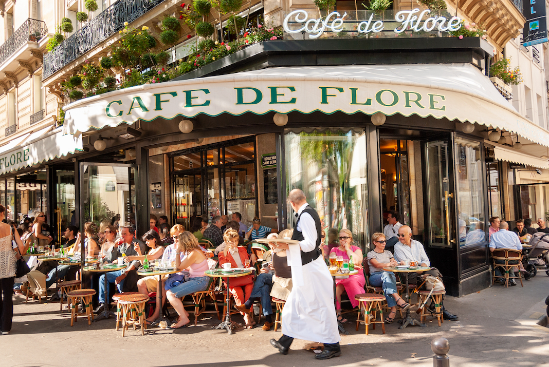 Paris, France - September, 2006: The Cafe de Flore in Saint-Germain-des-Pres