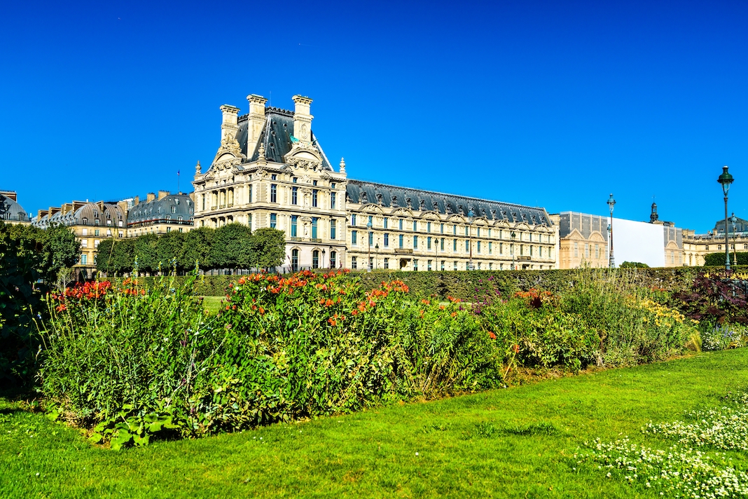 The Tuileries Garden near Louvre in Paris, France