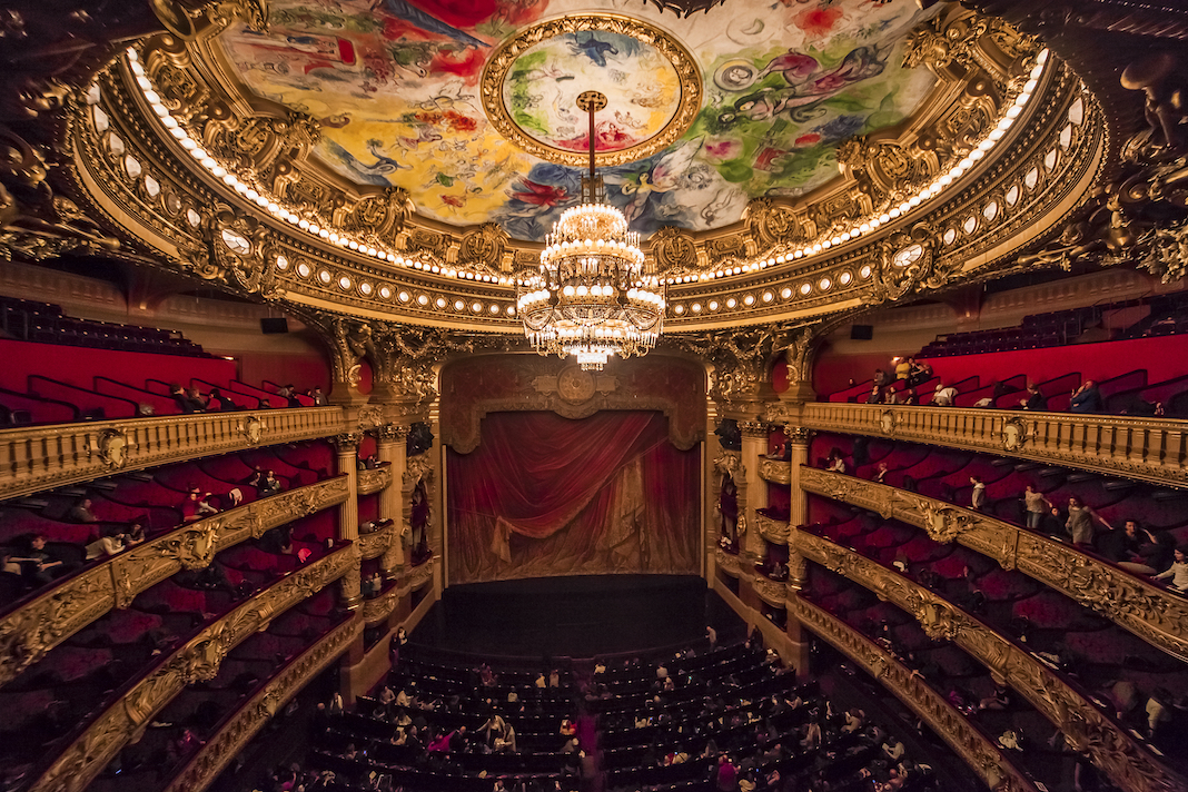 PARIS, france, DECEMBER 22 : An interior view of Opera de Paris, Palais Garnier, It was built from 1861 to 1875 for the Paris Opera house an is shown on DECEMBER 22, 2012 in Paris.